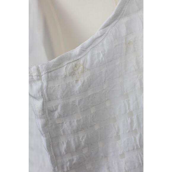 Women's Size XL Blouse Sleeveless Tunic Checkered Pattern White - Picture 3 of 6
